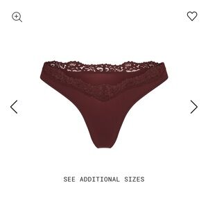 86. $20 SKIMS NWT Fit Everybody Lace Thong in OXBLOOD